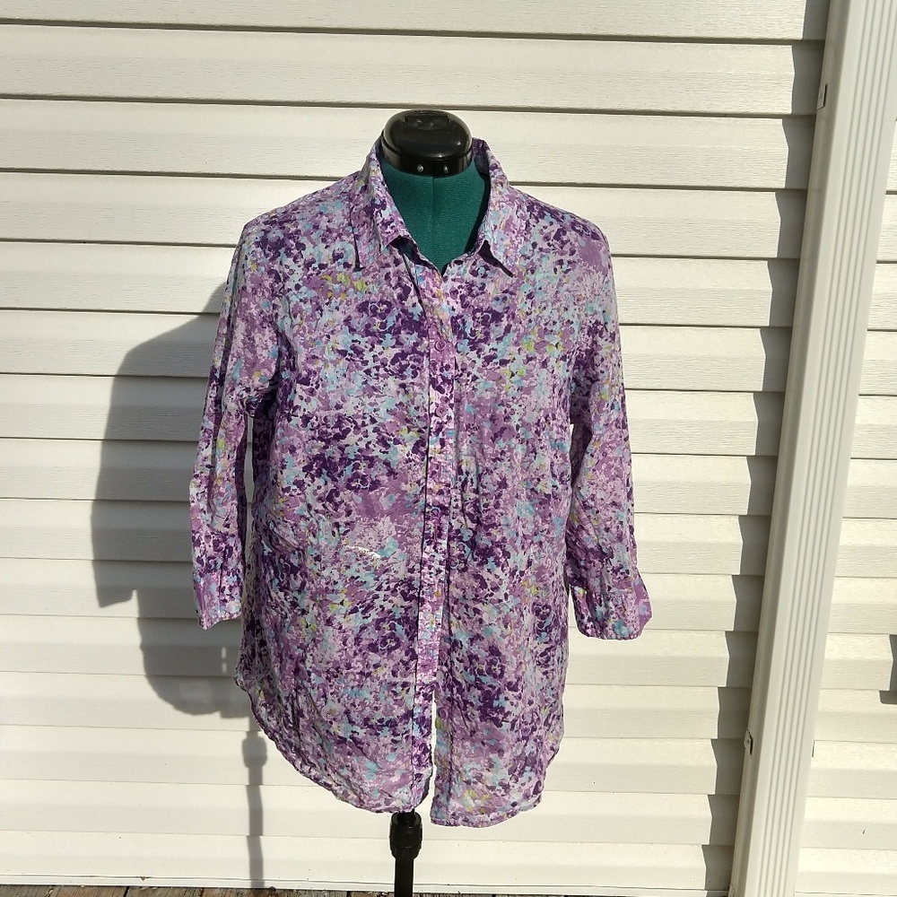 Coldwater Creek Cotton Button Down 2x